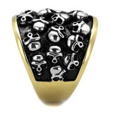 Two-Tone IP Gold (Ion Plating) Stainless Steel Ring with No Stone