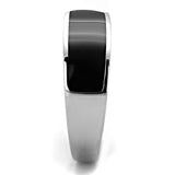 High polished (no plating) Stainless Steel Ring with Epoxy  in Jet