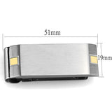 Two-Tone IP Gold (Ion Plating) Stainless Steel Money clip with No Stone