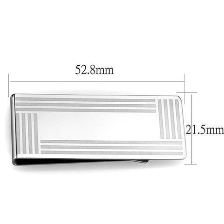 High polished (no plating) Stainless Steel Money clip with No Stone