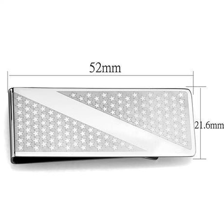 High polished (no plating) Stainless Steel Money clip with No Stone