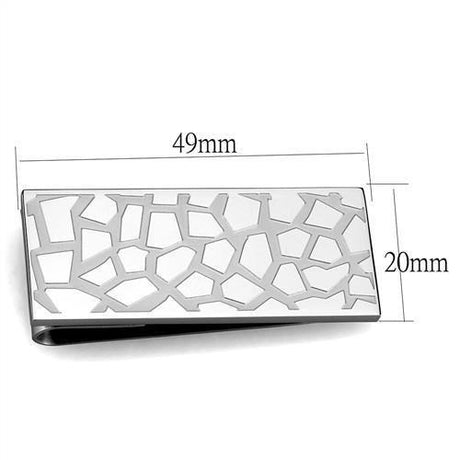 High polished (no plating) Stainless Steel Money clip with No Stone
