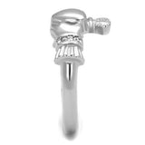 High polished (no plating) Stainless Steel Ring with Top Grade Crystal  in Clear