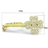 IP Gold(Ion Plating) Stainless Steel Ring with AAA Grade CZ  in Champagne
