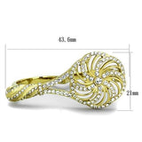 IP Gold(Ion Plating) Stainless Steel Ring with Top Grade Crystal  in Clear
