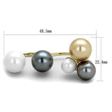 IP Gold(Ion Plating) Stainless Steel Ring with Synthetic Pearl in Multi Color