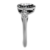 Two-Tone IP Black Stainless Steel Ring with Top Grade Crystal  in Black Diamond