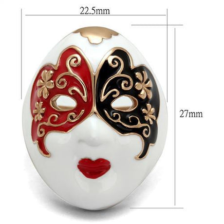 IP Rose Gold(Ion Plating) Stainless Steel Ring with Epoxy  in Multi Color