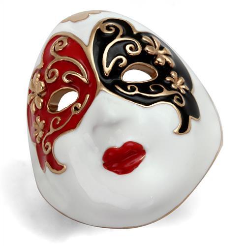 IP Rose Gold(Ion Plating) Stainless Steel Ring with Epoxy  in Multi Color