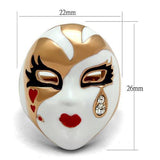 IP Rose Gold(Ion Plating) Stainless Steel Ring with Top Grade Crystal  in Clear