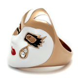 IP Rose Gold(Ion Plating) Stainless Steel Ring with Top Grade Crystal  in Clear