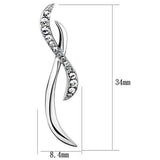 High polished (no plating) Stainless Steel Earrings with Top Grade Crystal  in Clear