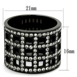 IP Black(Ion Plating) Stainless Steel Ring with Top Grade Crystal  in Black Diamond