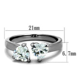 High polished (no plating) Stainless Steel Ring with AAA Grade CZ  in Clear