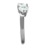 High polished (no plating) Stainless Steel Ring with AAA Grade CZ  in Clear