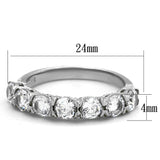 High polished (no plating) Stainless Steel Ring with AAA Grade CZ  in Clear
