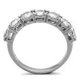 High polished (no plating) Stainless Steel Ring with AAA Grade CZ  in Clear