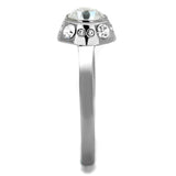 High polished (no plating) Stainless Steel Ring with Top Grade Crystal  in Clear