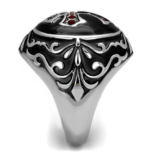 High polished (no plating) Stainless Steel Ring with Top Grade Crystal  in Siam