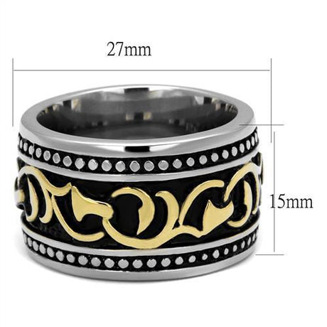 Two-Tone IP Gold (Ion Plating) Stainless Steel Ring with Epoxy  in Jet
