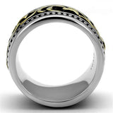 Two-Tone IP Gold (Ion Plating) Stainless Steel Ring with Epoxy  in Jet