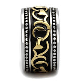 Two-Tone IP Gold (Ion Plating) Stainless Steel Ring with Epoxy  in Jet