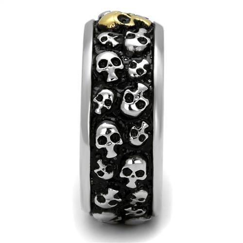 Two-Tone IP Gold (Ion Plating) Stainless Steel Ring with No Stone