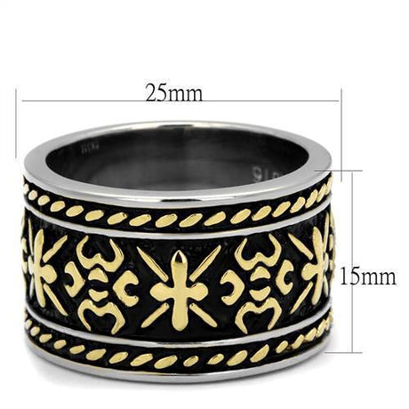 Two-Tone IP Gold (Ion Plating) Stainless Steel Ring with Epoxy  in Jet