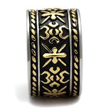 Two-Tone IP Gold (Ion Plating) Stainless Steel Ring with Epoxy  in Jet