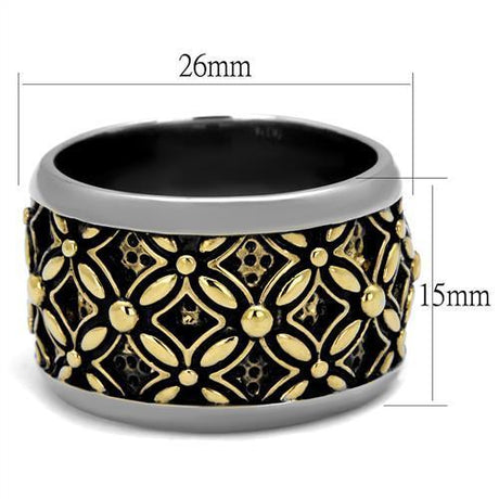 Two-Tone IP Gold (Ion Plating) Stainless Steel Ring with Epoxy  in Jet