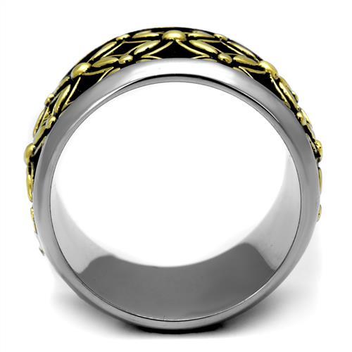 Two-Tone IP Gold (Ion Plating) Stainless Steel Ring with Epoxy  in Jet