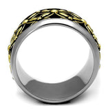 Two-Tone IP Gold (Ion Plating) Stainless Steel Ring with Epoxy  in Jet