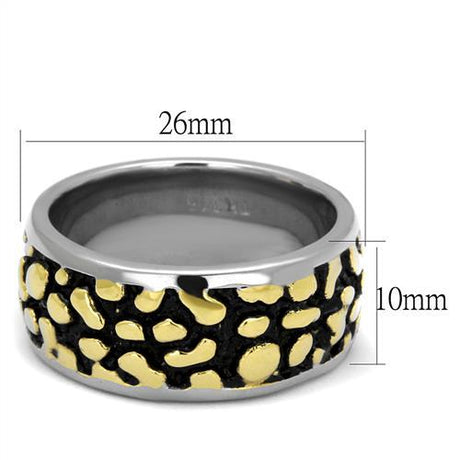 Two-Tone IP Gold (Ion Plating) Stainless Steel Ring with Epoxy  in Jet
