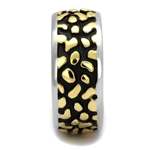 Two-Tone IP Gold (Ion Plating) Stainless Steel Ring with Epoxy  in Jet