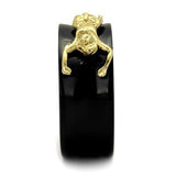 IP Gold+ IP Black (Ion Plating) Stainless Steel Ring with No Stone