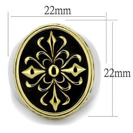 Two-Tone IP Gold (Ion Plating) Stainless Steel Ring with Epoxy  in Jet