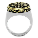 Two-Tone IP Gold (Ion Plating) Stainless Steel Ring with Epoxy  in Jet