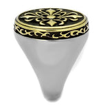 Two-Tone IP Gold (Ion Plating) Stainless Steel Ring with Epoxy  in Jet