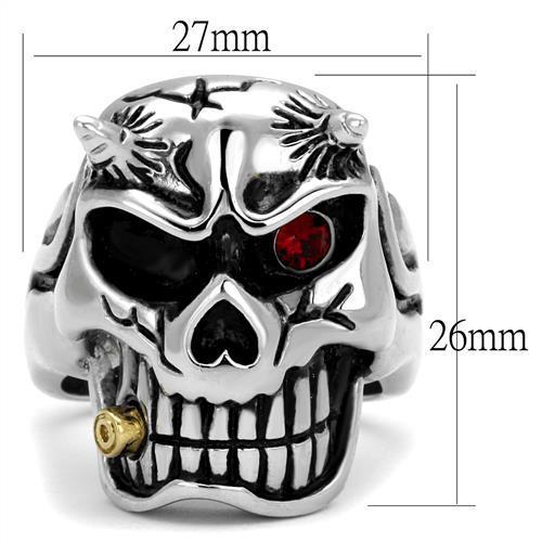 Two-Tone IP Gold (Ion Plating) Stainless Steel Ring with Top Grade Crystal  in Siam