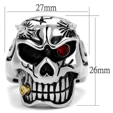 Two-Tone IP Gold (Ion Plating) Stainless Steel Ring with Top Grade Crystal  in Siam