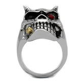 Two-Tone IP Gold (Ion Plating) Stainless Steel Ring with Top Grade Crystal  in Siam