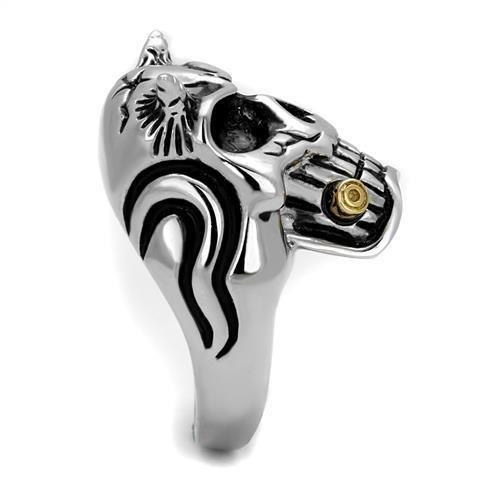 Two-Tone IP Gold (Ion Plating) Stainless Steel Ring with Top Grade Crystal  in Siam