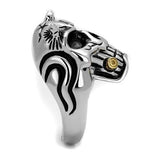Two-Tone IP Gold (Ion Plating) Stainless Steel Ring with Top Grade Crystal  in Siam