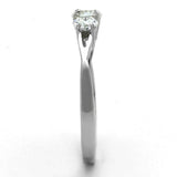 High polished (no plating) Stainless Steel Ring with AAA Grade CZ  in Clear