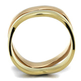 IP Gold & IP Rose Gold (Ion Plating) Stainless Steel Ring with No Stone
