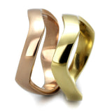 IP Gold & IP Rose Gold (Ion Plating) Stainless Steel Ring with No Stone