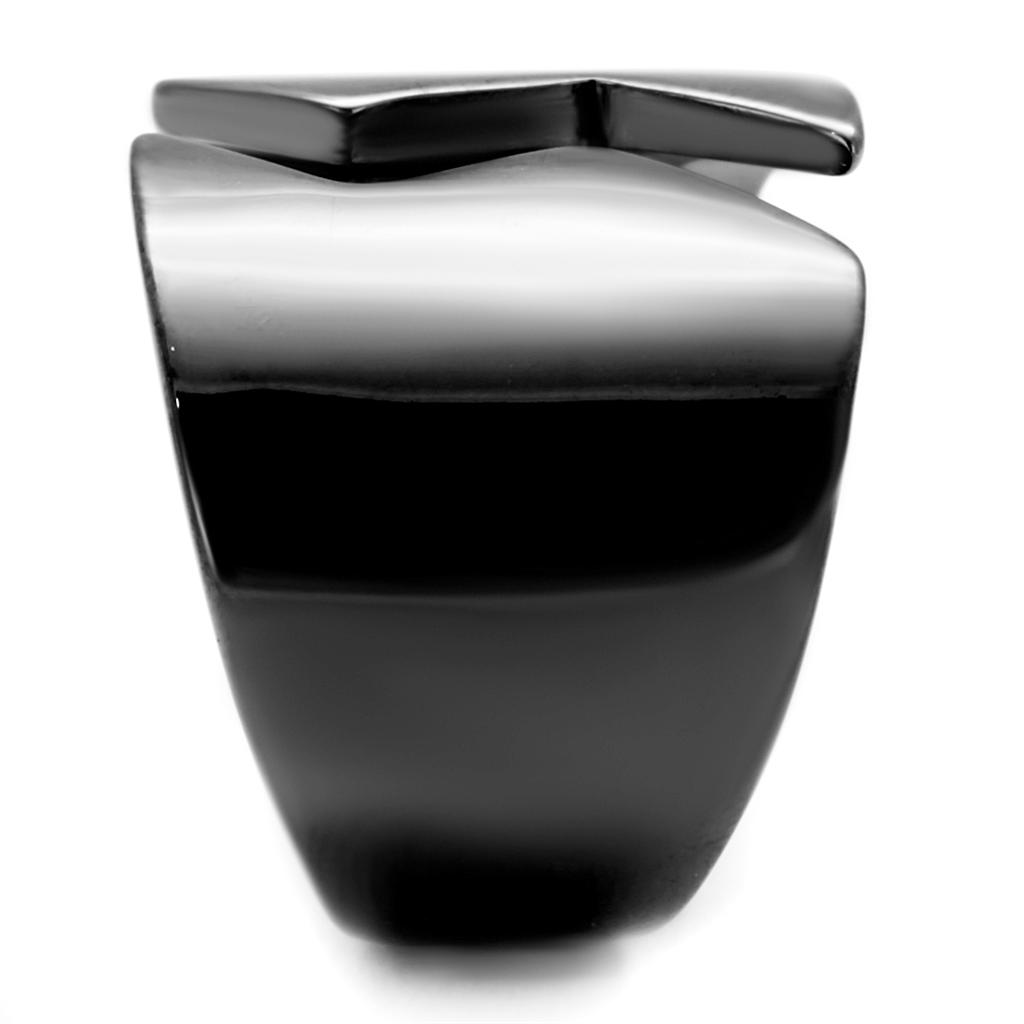 IP Light Black  (IP Gun) Stainless Steel Ring with No Stone