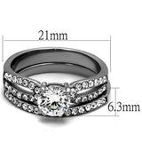 High polished (no plating) Stainless Steel Ring with AAA Grade CZ  in Clear