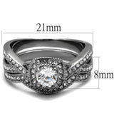 High polished (no plating) Stainless Steel Ring with AAA Grade CZ  in Clear