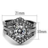 High polished (no plating) Stainless Steel Ring with AAA Grade CZ  in Clear